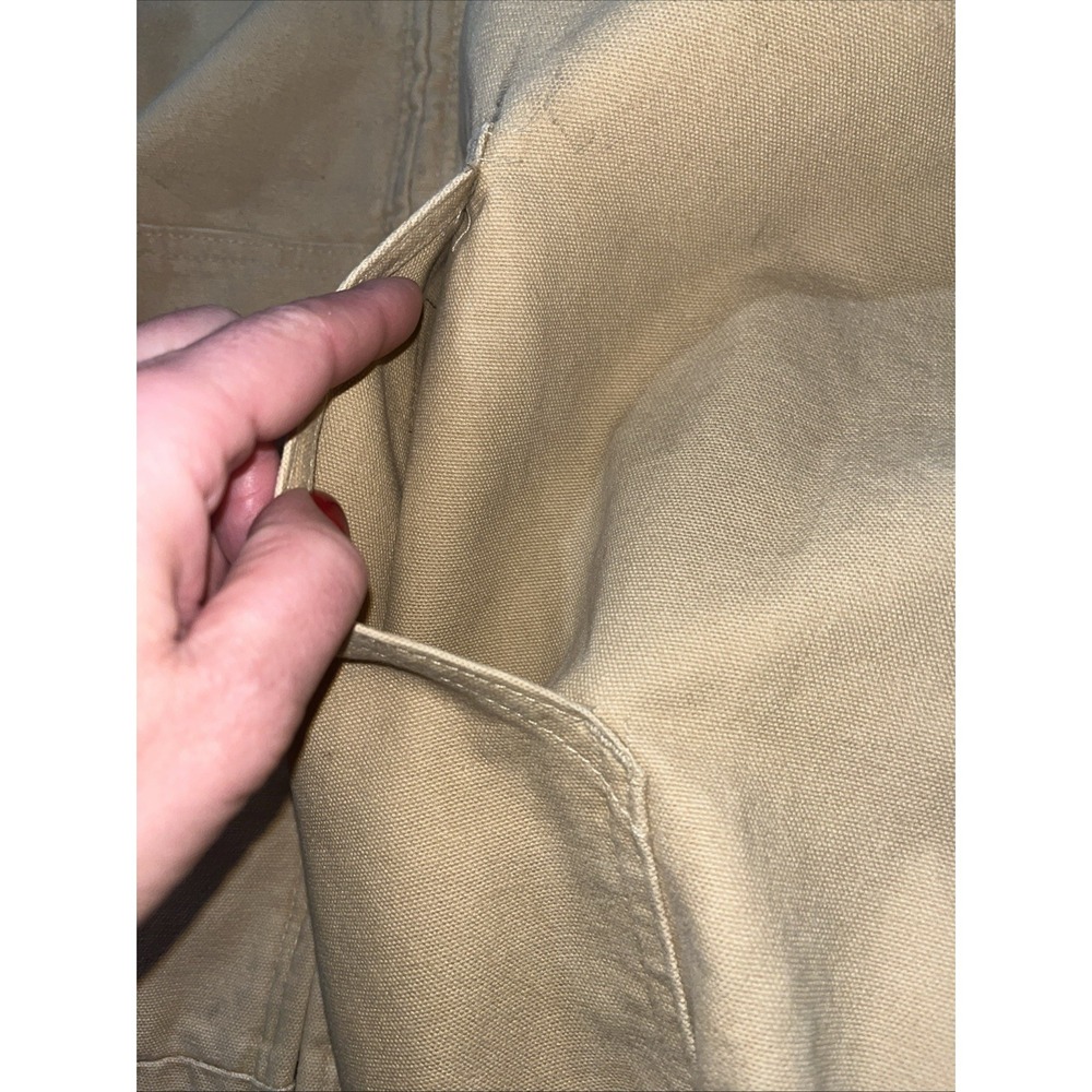 1999 Carhartt J06 WET Hooded Quilted Lined Jacket Mens Size-Large  Light Brown - Picture 16 of 16